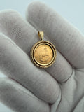 14K Gold Krugerrand in 14K Bezel 3.3mm Bail 4.85g