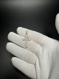 1.25" 10k Yellow Gold .6ctw VS/VVS Lab Diamond Latin Cross 6mm Bail 1.9g