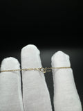 6-6.5" 14k Yellow Gold Anchor Link Baby ID Bracelet with Pink Heart 1.5mm 1.23g
