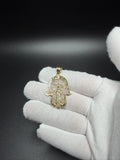 1.75" 14k Yellow Gold Hamsa Pendant 6mm Bail 3.41g