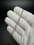 7" 14K Rose Gold 3ctw Lab Diamond Tennis Bracelet 2.3mm 6.05g