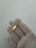 6" 14K Yellow Gold Tri-Color Valentino Baby ID Bracelet 3.5mm 4.05g