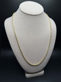 24" 14k Yellow Gold Rope 3.5mm 27.4g