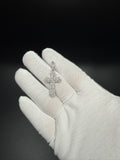 1.75" Silver 1ctw VS/VVS Lab Diamond Bezeled Cross 6.6mm Bail 3.6g