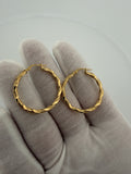 30mm x 2.5mm 14K Yellow Gold Twisted Hoops 1.8g