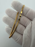 7.5 inch 3mm Cuban link bracelet in 14K yellow gold, 6.25g, view 4 - Ott Family Jewelry