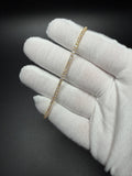 7" Gold over Silver 3ctw VS/VVS Lab Diamond Tennis Bracelet 2.4mm 5.1g