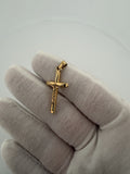 1.25" 14K yellow gold cross / crucifix pendant, 1.0g – Ott Family Jewelry (4)
