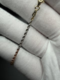 8" 14k Tri-Color Rope Chain 2mm 3.1g