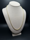 24" 14K Yellow Gold Rope Chain 3.7mm 8.3g