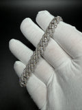 8" Silver 9ctw VS/VVS Lab Diamond Cuban 10mm 38.8g