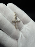 1.25" 10K Yellow Gold 1/2ctw Natural Diamond Cross Pave with Bezel Accents 4mm Bail 3.3g
