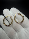 25mm x 3mm 14K Yellow Gold Hoops 2.14g