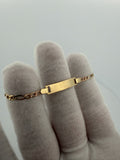6" 3mm 14K yellow gold Figaro baby ID bracelet, 2.8g – Ott Family Jewelry (4)
