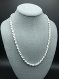 5.6mm Silver Rope Chain Diamond Cut