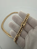 10K 8mm yellow gold handmade Miami Cuban link chain with box lock clasp