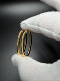 1.5" 14K Yellow Gold Fancy Oval Hoops 3.1g