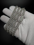 22 inch 8mm 16.5ctw VS/VVS lab diamond Cuban chain in sterling silver, 48.5g, view 5 - Ott Family Jewelry