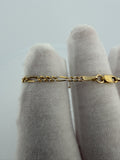6" 14K Yellow Gold Diamond Cut Figaro Baby ID Bracelet 2.5mm 1.73g