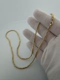 22" 10K Diamond Cut Moon Bead Chain 3mm 9.6g