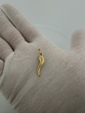 1.25" 14K Yellow Gold Italian Horn 4.6mm Bail 0.8g