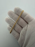 7.5 inch 3mm diamond cut moon bead bracelet in 10K yellow gold, 3.4g, view 5 - Ott Family Jewelry