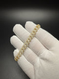 8mm Moissanite Cuban Bracelet, 4.3ctw D VVS1, GRA Certified, Gold Over 925 Silver, 7" (20.9g)