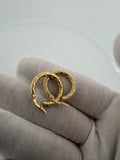 20mm x 3mm 14K Yellow Gold Fancy Hoops 1.8g
