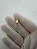 1" 14K Yellow Gold Italian Horn 3.5mm Bail .8g