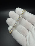 7" 4mm gold over silver moissanite tennis bracelet, 12.33ctw D VVS1, 12.4g – Ott Family Jewelry (5)