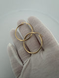 35mm x 2mm 14K Yellow Gold Hoops 2.51g