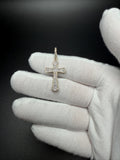 1.5" 10k Yellow Gold 3/4ctw VS/VVS Lab Diamond Flared Cross 6.8mm Bail 1.95g
