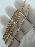 24" 10K Yellow Gold Rope Chain 3mm 16.75g