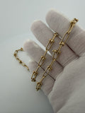 18" 10k Yellow Gold Fancy Paperclip/Hardware Link 5.5mm 14.15g