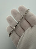 8" 14K White Gold Rope 4.5mm 14.25g