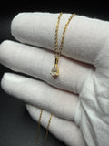 18" Gold over Silver Chain .5ctw Pear Lab Diamond Solitaire 1.5g