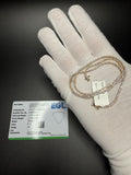 17" 14k Yellow Gold 5.05ctw E-F VS Lab Diamond Tennis Chain EGL Certified 2mm 9.05g