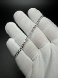 7.5" 14K White Gold Figaro 3mm 2.62g