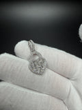 1.25" Silver Heart Lock Pendant 1.2ctw VS/VVS Lab Diamond 7mm Bail 3.7g