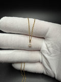 18" Gold over Silver Chain 1/4ctw Pear Lab Diamond Solitaire Pendant 1.3g