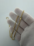 20" 14k Yellow Gold Diamond Cut Moon Bead Chain 2.5mm 11.0g
