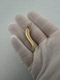 2" 14K Yellow Gold Italian Horn 5.3mm Bail 2.0g