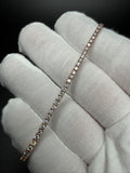 7" 14K Rose Gold 3ctw Lab Diamond Tennis Bracelet 2.3mm 6.05g