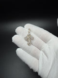 1.5" 10K Yellow Gold Diamond Fleur-de-Lis Cross Pendant 3/4ctw Natural Diamonds 5.5mm Bail 3.6g