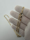 24" 14k Yellow Gold Figaro 4mm 13.72g