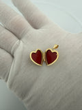 1" 14K Yellow Gold Heart Locket 3.5mm Bail 3.1g