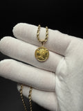 1/20 oz Isle of Man Gold Angel Coin Pendant — .9999 Fine Gold in 14K Bezel
