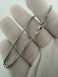 7.5" 14K White Gold Rounded Box 2.5mm 3.0g