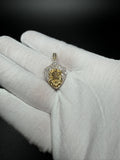 1.5" 10K Yellow Gold Lion 1ctw Natural Diamond Pendant 5.5mm Bail 3.71g
