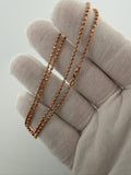 16" 14K Rose Gold Diamond Cut Moon Bead 2mm 5.02g